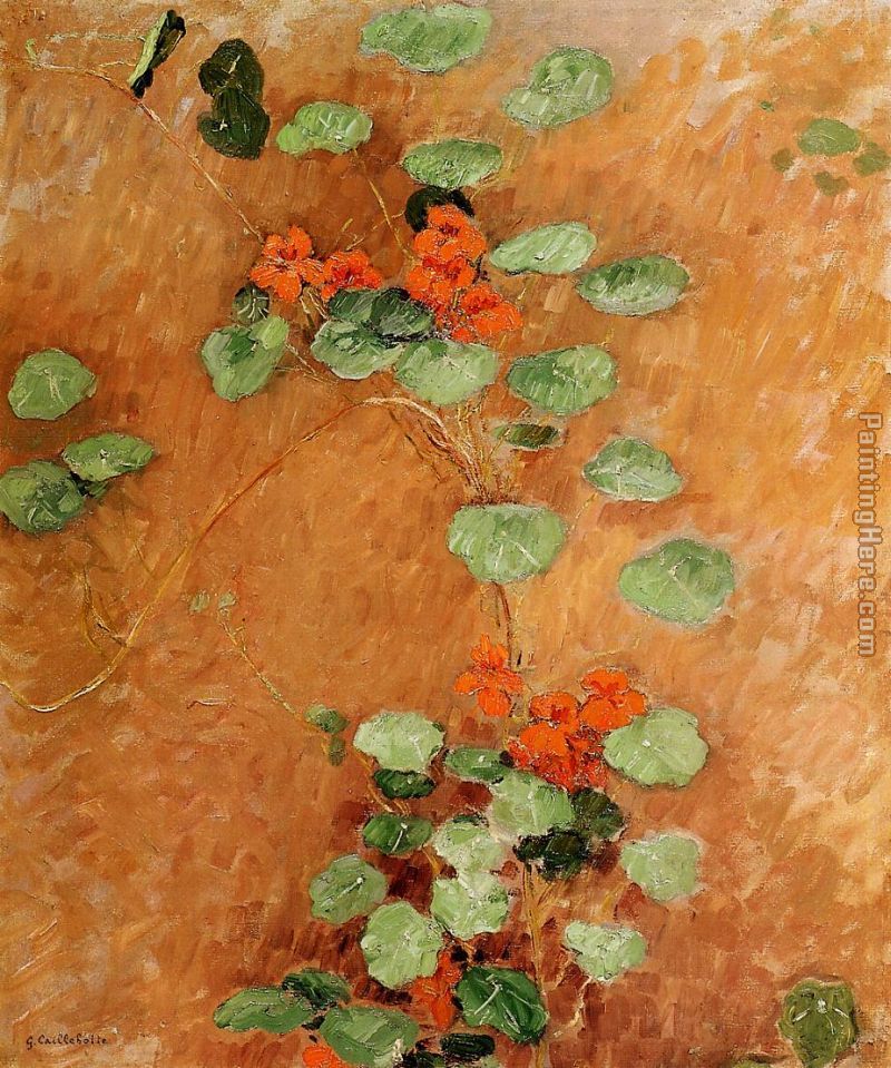 Nasturtiums II painting - Gustave Caillebotte Nasturtiums II art painting